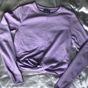 Lavender Cute Crop Long Sleeve Top